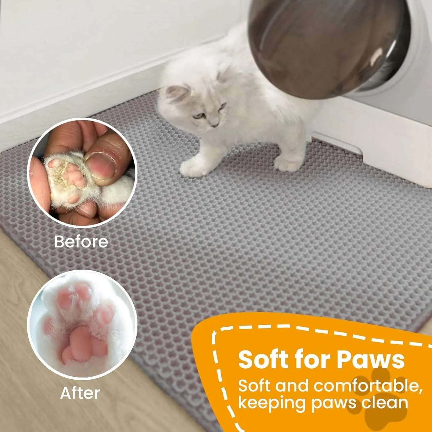 Double Layer Cat Litter Mat – Waterproof Non-Slip Litter Trapping Mat for Cats, Durable Wear-Resistant Pet Litter Box Floor Mat