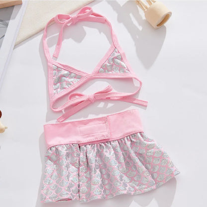 Mermaid Puppy Dog Bikini – Tutu Swimsuit for Small Dogs & Cats, Summer Beach Costume and Bathing Dress.
