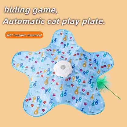 Electric Interactive Cat Turntable Toy – Automatic Smart Wand Toy for Self-Play, Exercise, Boredom Relief & Fun Indoor Cat Entertainment.