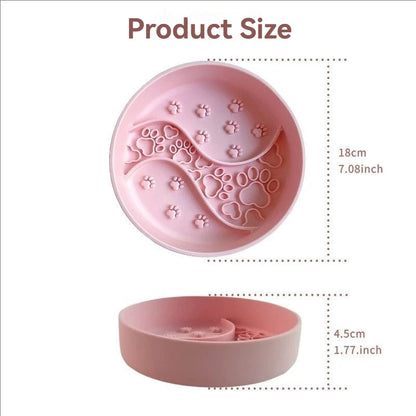 1PC Silicone Pet Slow Feeder Bowl – Anti-Choke Divided Lick Mat with Suction Cup, Spill-Resistant Feeding Dish for Cats & Dogs.
