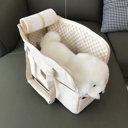 Portable Pet Carrier Bag – Non-Slip Shoulder Handbag & Car Seat for Cats & Small Dogs.
