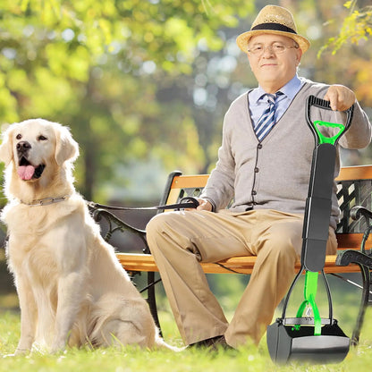 Portable Foldable Dog Poop Scooper – No-Bend Pet Waste Pickup Tool for Small & Large Dogs, Ideal for Outdoor Walking & Lawn Cleaning.