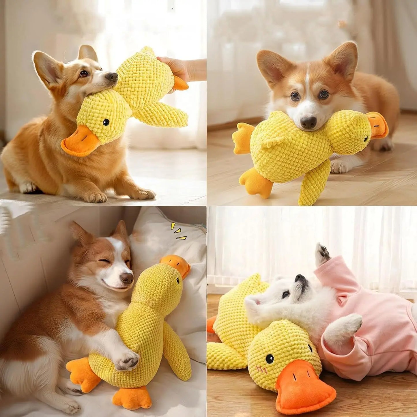 Duck Plush Dog Toy – Durable Chew-Resistant Squeaky Toy for Small & Large Dogs, Soft Companion for Teeth Grinding & Playtime.