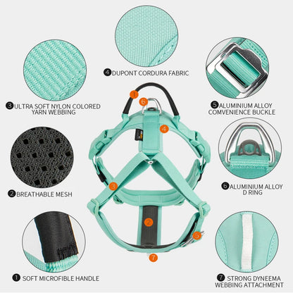 Adjustable Reflective No-Pull Pet Harness – Comfortable Nylon Dog Harness for Walking & Running Control for Small Dogs.