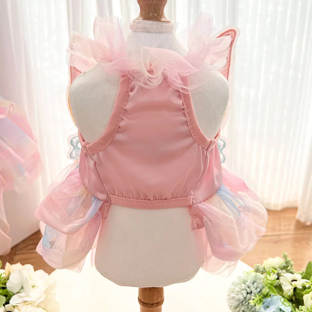 Luxury Dog Wedding & Prom Dress – Colorful Princess Party Costume for Dogs & Cats.