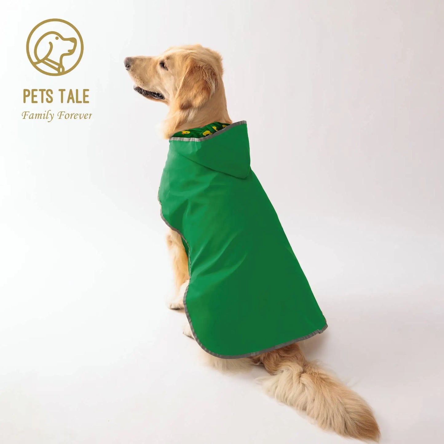 Double-Layer Yellow Dog Raincoat – Stylish & Waterproof, Reversible Two-Way Wear for Small and Medium Dogs.