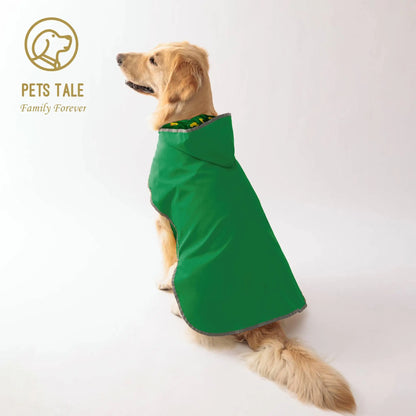 Double-Layer Yellow Dog Raincoat – Stylish & Waterproof, Reversible Two-Way Wear for Small and Medium Dogs.