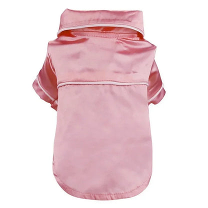 Soft Silk Pet Pajamas – Comfortable Dog & Cat Sleepwear Shirt for Small Pets, Lightweight Cozy Home Clothing.