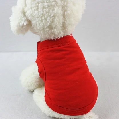 Pure Cotton Pet T-Shirt – Soft Lightweight Vest Shirt for Small, Medium & Large Dogs & Cats, Comfortable Everyday Clothing.
