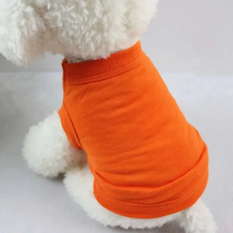 Pure Cotton Pet T-Shirt – Soft Lightweight Vest Shirt for Small, Medium & Large Dogs & Cats, Comfortable Everyday Clothing.