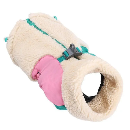 Winter Dog Coat – Warm Windproof Lamb Fleece Vest with Leash Clip, Soft Pet Jacket for Small, Medium & Large Dogs (S–2XL).