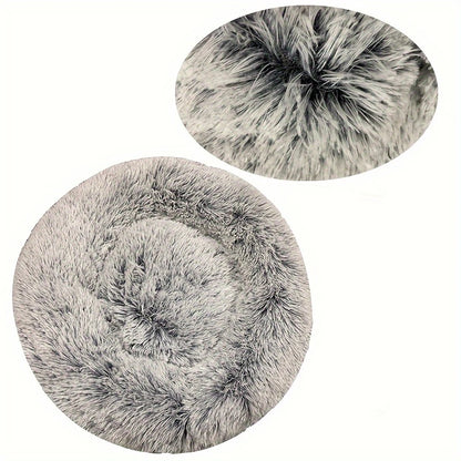 Round Plush Dog Bed – Winter Warm Washable Basket-Style Pet Bed for Small, Medium & Large Dogs & Cats, Soft Sofa-Style Sleeping Cushion.
