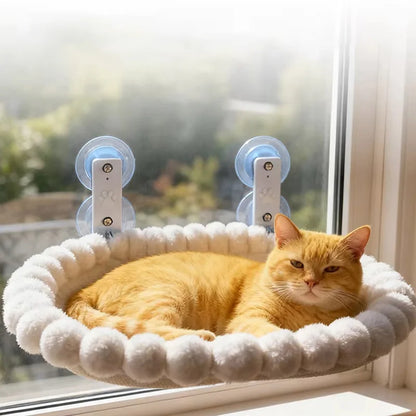 Cat Window Hammock – Strong Suction Cup Mount, Cozy Window Perch for Indoor Cats.