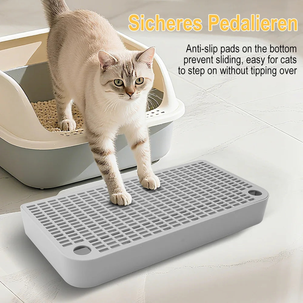 Anti-Spill Cat Litter Mat – Universal Litter-Trapping, Anti-Splash & Easy-to-Clean Removable Pad.