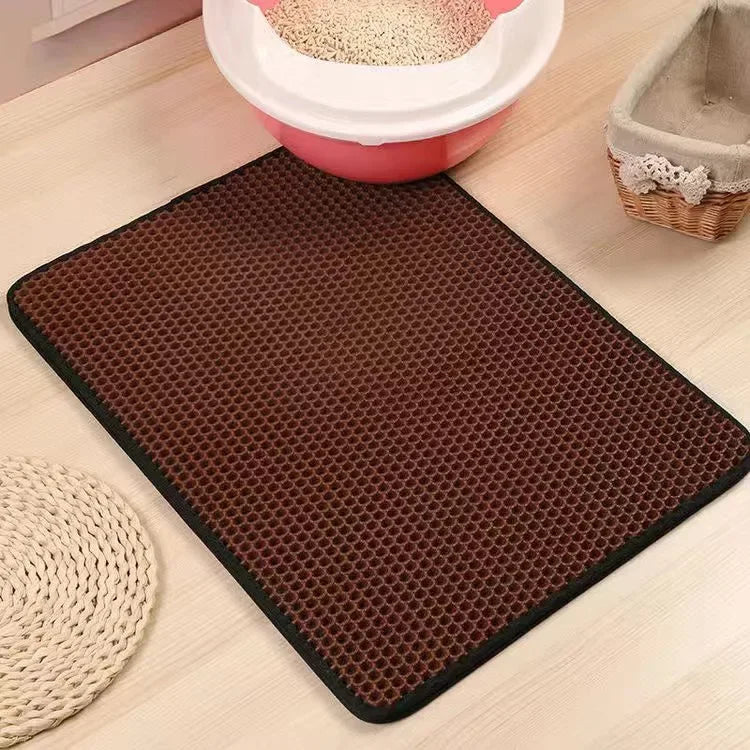 Cat Litter Mat With Gift Double Layer Waterproof Pet Litter Box Mat Non-slip Sand Cat Pad Washable Bed Mat Clean Pad Products.