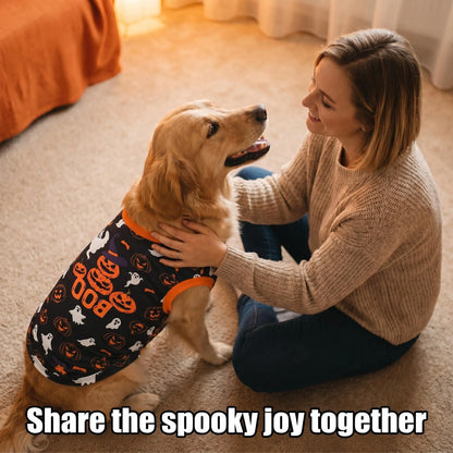 Halloween Pet T-Shirt – Soft Breathable Sleeveless Shirt for Small Dogs, Puppies & Cats.