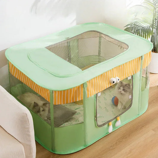 Cute Cat Maternity Tent Bed – Cozy Big-Eyed Cat Delivery Room & Kennel for Spring, Summer & Winter, Comfortable Nesting Bed for Pregnant Cats.