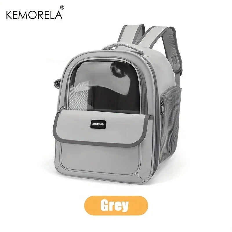 Large Capacity Pet Carrier Backpack – Breathable Mesh Foldable Travel Bag for Dogs & Cats, Ideal for Hiking, Camping & Outdoor Adventures.