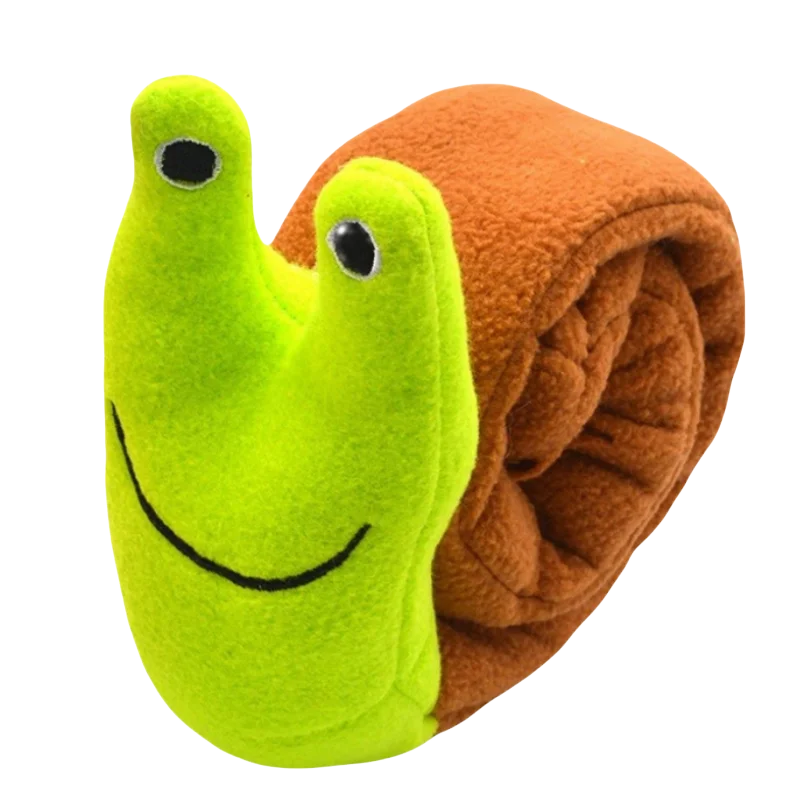 Dog Puzzle Feeder Toy – Interactive Plush Squeaky Snail Toy for Puppies & Dogs, Durable Foldable Pet Training & Treat Toy.