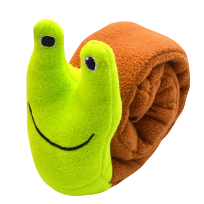 Dog Puzzle Feeder Toy – Interactive Plush Squeaky Snail Toy for Puppies & Dogs, Durable Foldable Pet Training & Treat Toy.