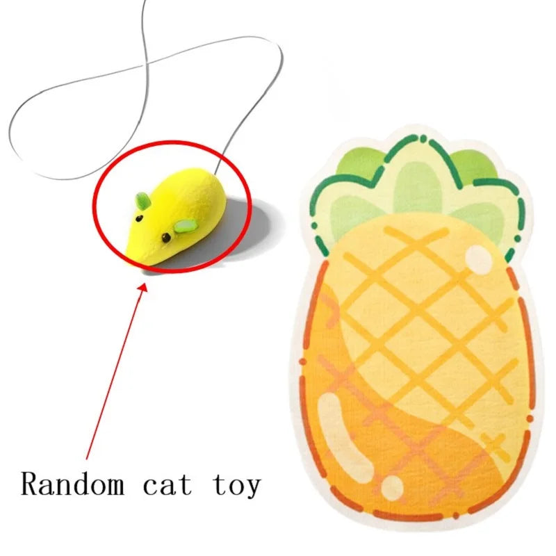 Self-Adhesive Cat Scratcher – Wall-Mounted Felt Scratch Mat with Hanging Toy, Durable Cat Scratching Pad for Cats.