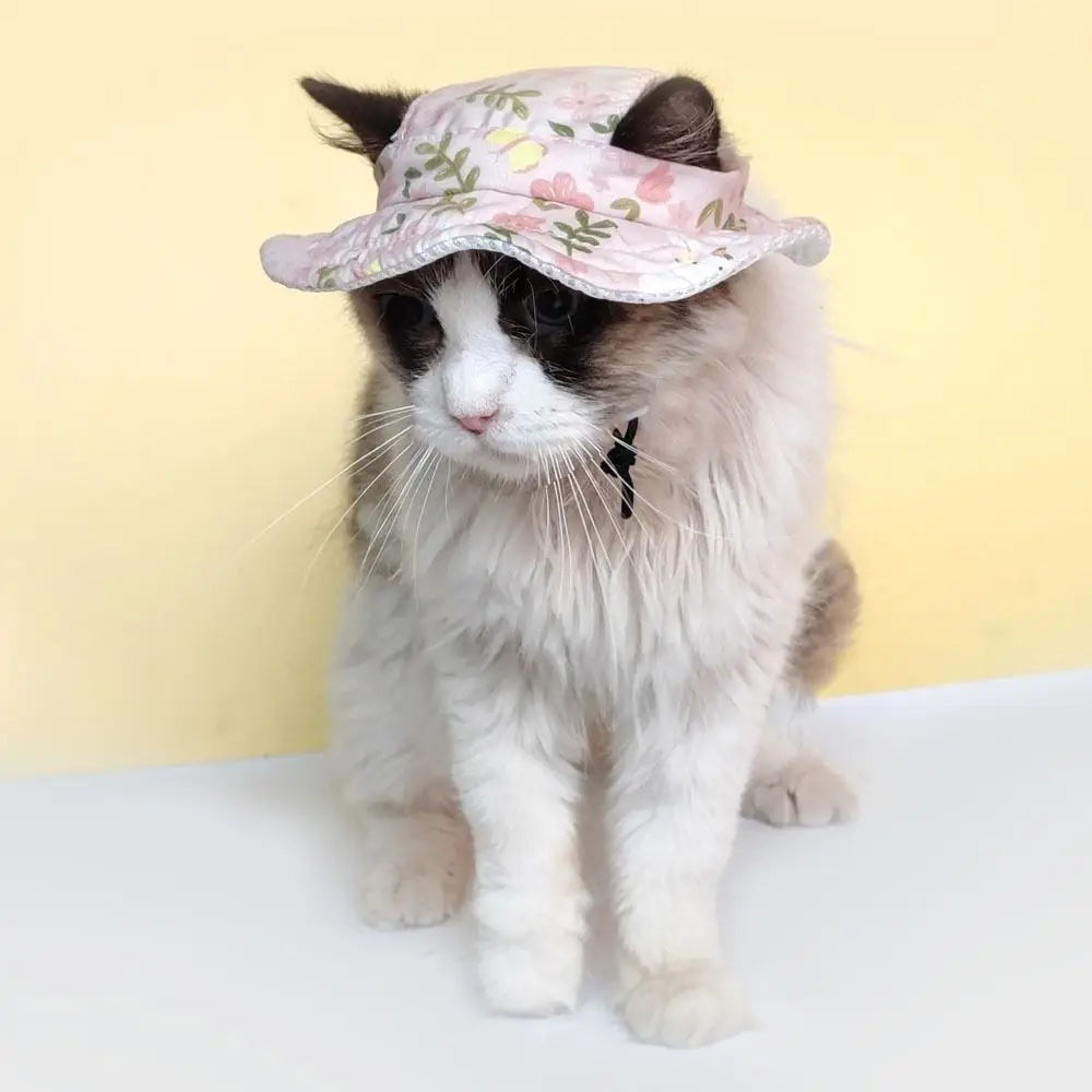 Adjustable Pet Sun Hat – Breathable Outdoor Fisherman Hat for Cats & Dogs, Lightweight Sunshade Cap for Travel.