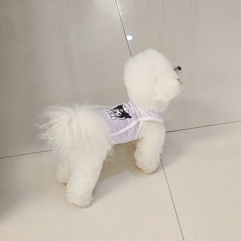 Sanrio Pet Cooling Shirt – Ice Silk Breathable Summer Vest for Small Dogs & Cats, Lightweight Anti-Shedding Cute Pet Clothing.