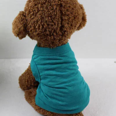 Pure Cotton Pet T-Shirt – Soft Lightweight Vest Shirt for Small, Medium & Large Dogs & Cats, Comfortable Everyday Clothing.