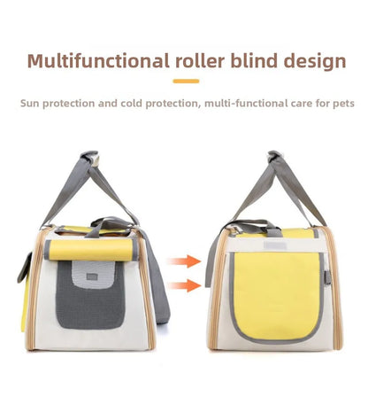 Foldable Airline-Approved Pet Carrier Bag – Durable Oxford Fabric Travel Tote with Ventilation for Small Dogs, Cats.
