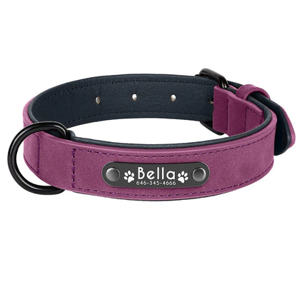 Personalized Leather Dog Collar – Custom Name ID Collar for Small, Medium & Large Dogs, Durable Collar for Pitbulls, Bulldogs & Beagles.