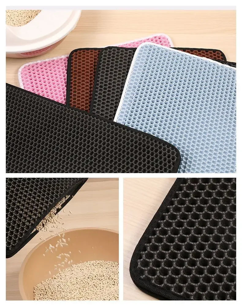 Cat Litter Mat With Gift Double Layer Waterproof Pet Litter Box Mat Non-slip Sand Cat Pad Washable Bed Mat Clean Pad Products.