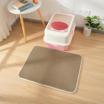 Cat Litter Mat With Gift Double Layer Waterproof Pet Litter Box Mat Non-slip Sand Cat Pad Washable Bed Mat Clean Pad Products.