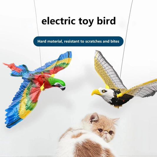 Simulation Bird Cat Toy – Interactive Hanging Door Teaser with Automatic Scratch Rope & Eagle Design for Fun Indoor Cat Play.
