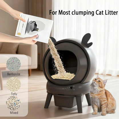 Self-Cleaning Litter Box – Large Capacity Automatic Cat Litter System for Multiple Cats with Dual Safety Features & Custom Settings.