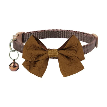 1/4PCS Winter Dog & Cat Collar Set – Adjustable Bowknot Collar with Bell and Safety Buckle for Puppies, Chihuahuas & Cats.