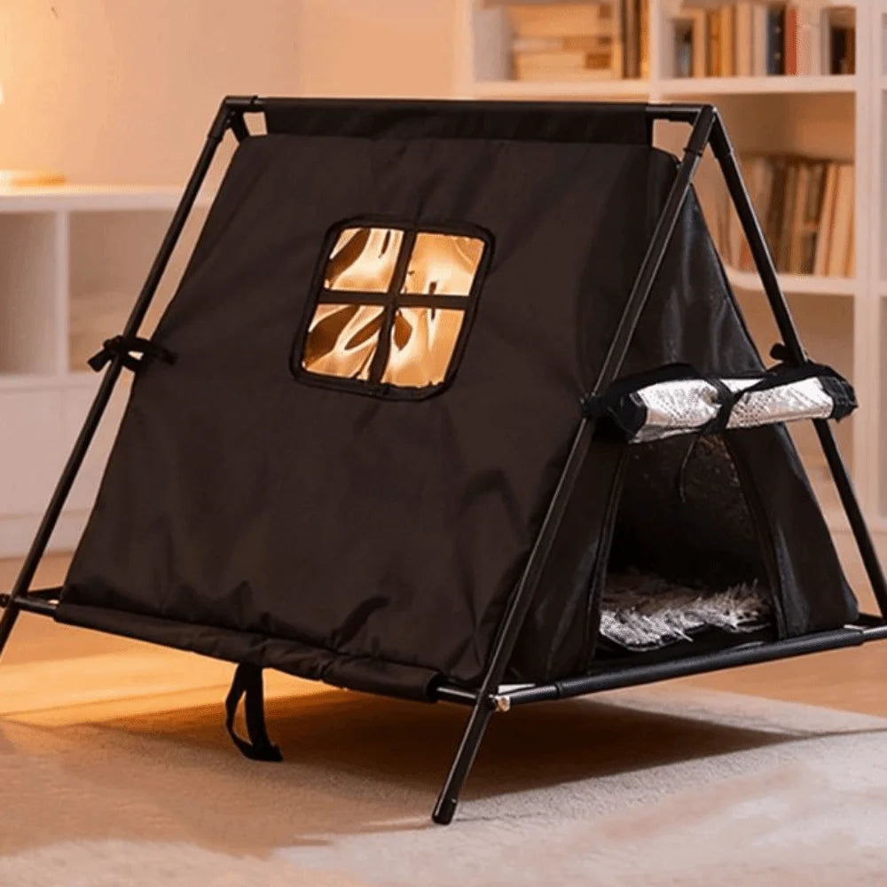 Portable Oxford Pet Tent with Waterproof Cover, Insulated Dog House and Cat Teepee for Indoor & Outdoor Use.