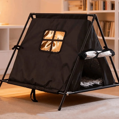 Portable Oxford Pet Tent with Waterproof Cover, Insulated Dog House and Cat Teepee for Indoor & Outdoor Use.