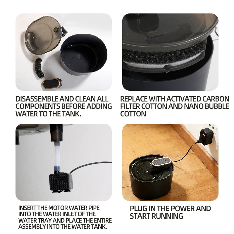 3L USB Pet Water Fountain – Silent Automatic Circulating Water Dispenser with Intelligent Filter for Cats & Dogs, Battery-Free Design.