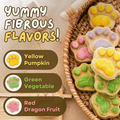 Paw-Shaped Cat Treats, Dental Chews for Teeth Cleaning, Daily Reward Snacks for Kittens and Adult Cats.