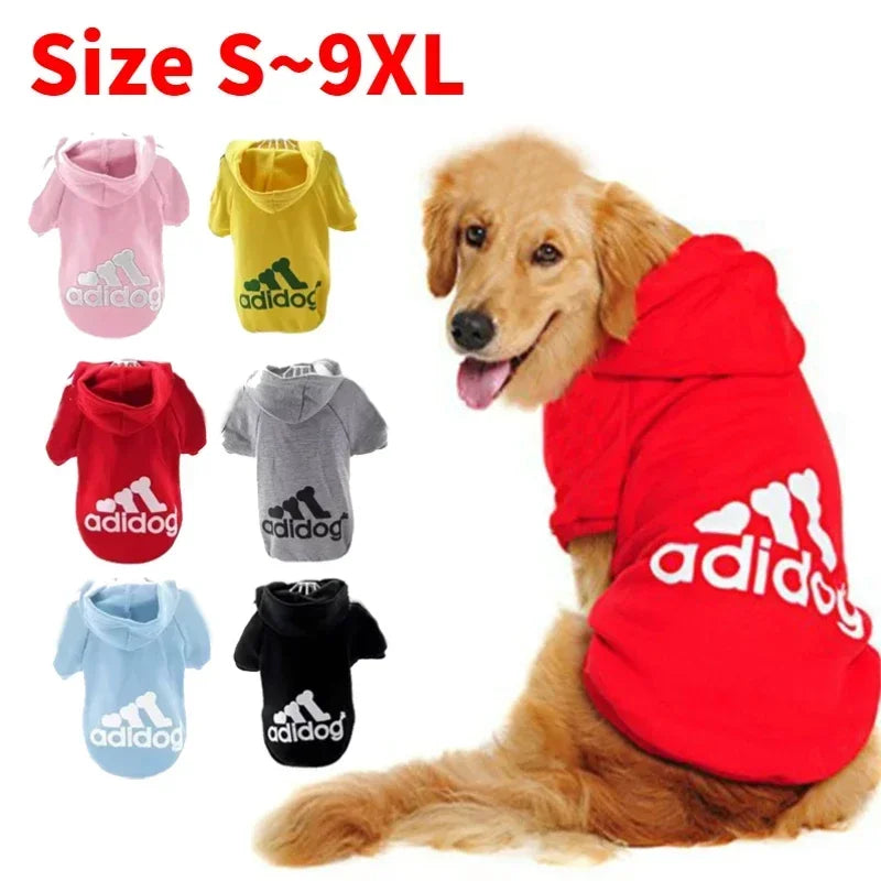 Winter Dog Hoodie – Adidog Sports Sweatshirt, Warm Coat for Small, Medium, Large Dogs & Cats, Comfortable Pet Winter Outfit.
