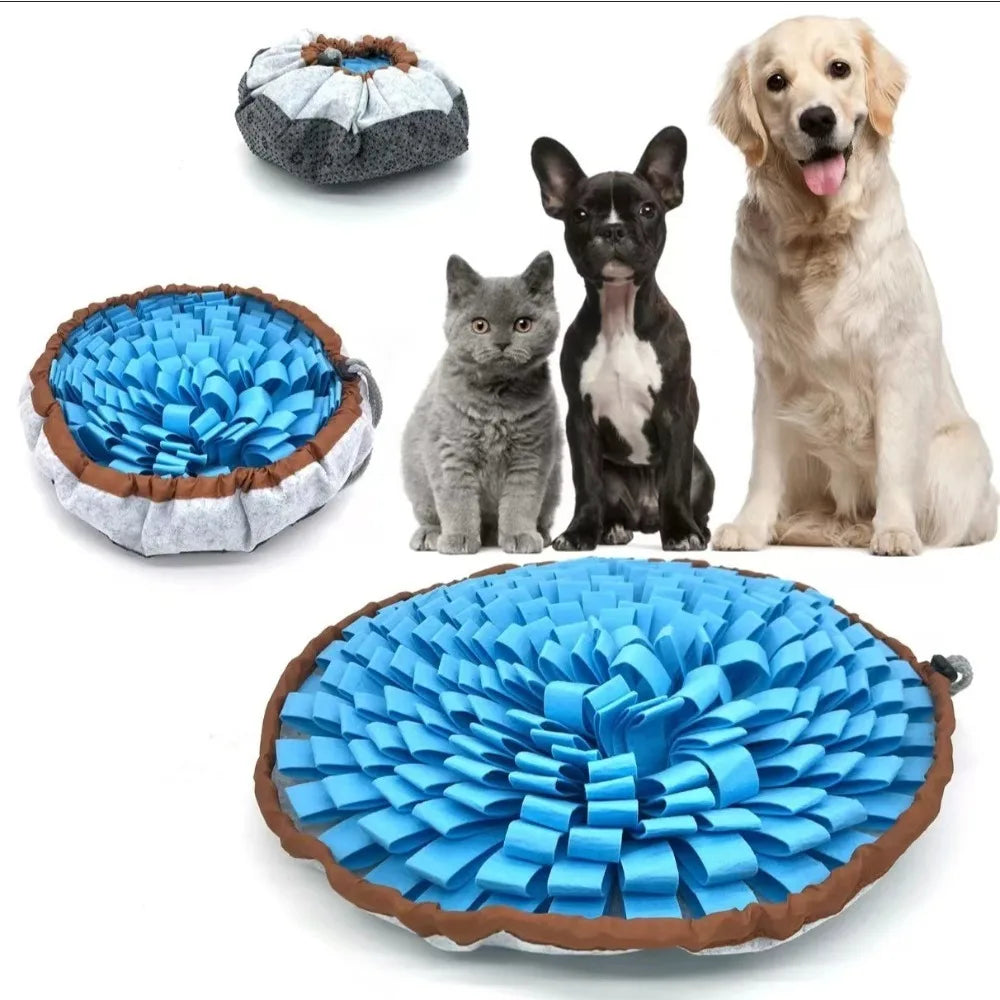 Pet Sniffing Mat – Interactive Dog Puzzle & Foraging Feeding Mat, Washable Foldable Training Toy for Dogs and Pets.