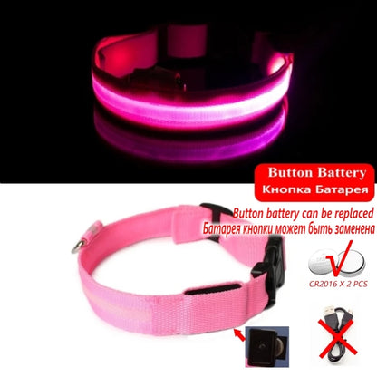 LED Dog Collar Light – USB Rechargeable Night Safety Anti-Lost Collar Accessory for Dogs & Puppies, Luminous Pet Walking Light.