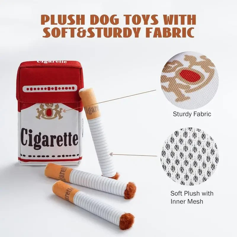 Funny Interactive Plush Dog Toy – Creative Cigarette Design Chew & Giggling Toy for Dogs, Fun Pet Gift for Playtime.
