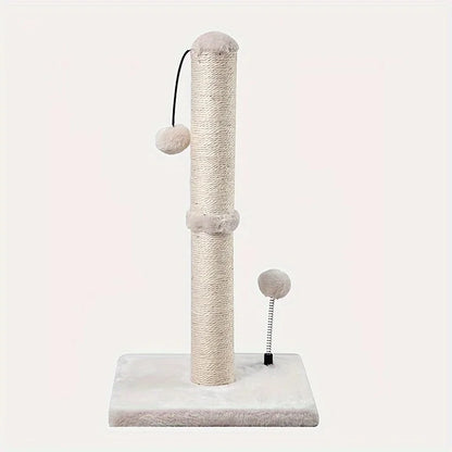 34-Inch Premium Cat Scratching Post – Indoor Sisal Scratcher Tree with Hanging Ball Toy for Adult Cats.