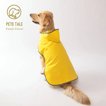 Double-Layer Yellow Dog Raincoat – Stylish & Waterproof, Reversible Two-Way Wear for Small and Medium Dogs.