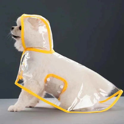 Transparent Waterproof Dog Raincoat – Hooded Pet Jacket for Outdoor Walks, Lightweight Protective Rain Gear for Dogs.
