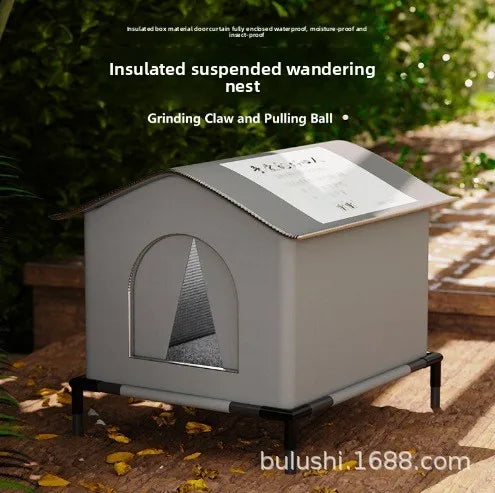 Closed Roaming Cat Tent Shelter - Heartfelt Design, Waterproof & Coldproof, Spacious for All Seasons, Durable and Bite-Resistant.