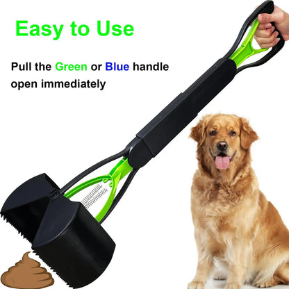 Portable Foldable Dog Poop Scooper – No-Bend Pet Waste Pickup Tool for Small & Large Dogs, Ideal for Outdoor Walking & Lawn Cleaning.