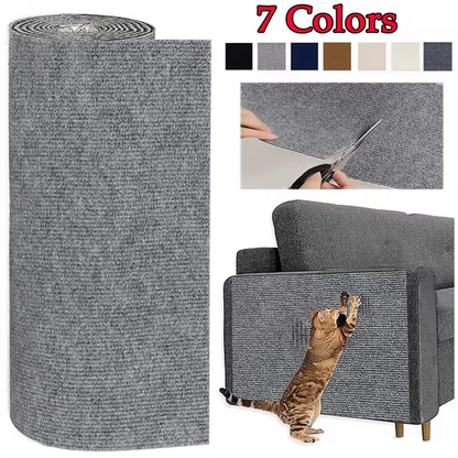 7-Color Cat Scratcher Sofa Protector – Trimmable Self-Adhesive Scratch Pad Carpet for Furniture Protection & Cat Claw Sharpening.