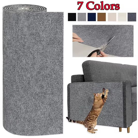 7-Color Cat Scratcher Sofa Protector – Trimmable Self-Adhesive Scratch Pad Carpet for Furniture Protection & Cat Claw Sharpening.